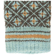 Gants tricotés Dents Jacquard Fair Isle - Gris anthracite/bleu