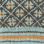 Gants tricotés Dents Jacquard Fair Isle - Gris anthracite/bleu