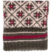 Gants tricotés Dents Jacquard Fair Isle - Rose/Gris Charbon