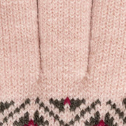 Gants tricotés Dents Jacquard Fair Isle - Rose/Gris Charbon