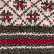 Gants tricotés Dents Jacquard Fair Isle - Rose/Gris Charbon