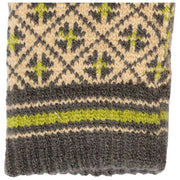 Gants tricotés Dents Jacquard Fair Isle - Beige caramel/gris anthracite