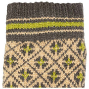 Gants tricotés Dents Jacquard Fair Isle - Beige caramel/gris anthracite