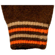 Gants tricotés à rayures Dents - Brun chocolat
