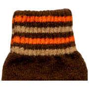 Gants tricotés à rayures Dents - Brun chocolat