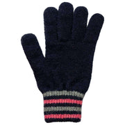 Gants tricotés à rayures Dents - Marine