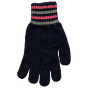 Gants tricotés à rayures Dents - Marine