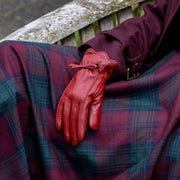 Gants en cuir pour écran tactile Dents Mosie - Rouge baie