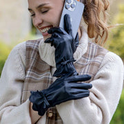 Gants en cuir pour écran tactile Dents Mosie - Noir