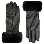 Gants en cuir pour écran tactile Dents Nieve - Noir