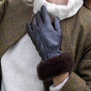 Gants en cuir pour écran tactile Dents Nieve - Mocca Brown