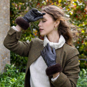 Gants en cuir pour écran tactile Dents Nieve - Mocca Brown