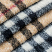 Écharpe couverture à carreaux Dents - Beige caramel/noir