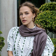 Châle Pashmina Uni Dents - Brun Cappuccino