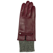 Gants en cuir à écran tactile Dents Renee - Damson Burgundy/Gris Charbon