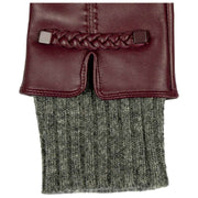 Gants en cuir à écran tactile Dents Renee - Damson Burgundy/Gris Charbon