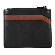 Dents Severn Leather RFID Blocking Card Holder - Black/Dark Tan