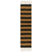 Écharpe Couverture à Rayures Dents - Beige Camel/Noir
