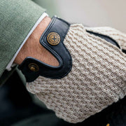 Gants de conduite en cuir Dents The Suited Racer Hatcher - Noir