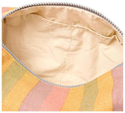 Roka Mayfair Petite trousse de toilette en toile de coton - Rayures multiples délavées