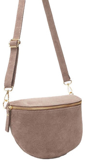 Grand sac à bandoulière en daim Elie Beaumont - Beige vison