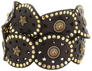 Ceinture en cuir à clous Campomaggi Bella Di Notte - Marron