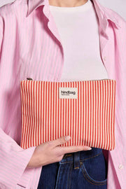Pochette Zippée Hindbag Ema Medium - Rayures Rouges