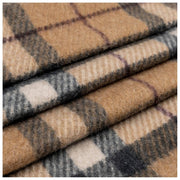Écharpe à pompon à carreaux Dents - Beige