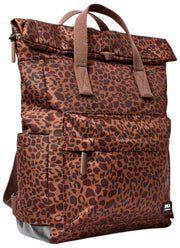 Sac à dos Roka Canfield B Medium en toile recyclée - Mini Leopard Brown