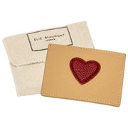 Porte-Cartes Coeur Elie Beaumont - Beige Vison/Rouge Vin