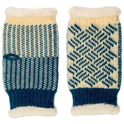 Chauffe-poignets tricotés Elie Beaumont - Sarcelle Basketweave