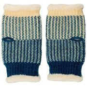 Chauffe-poignets tricotés Elie Beaumont - Sarcelle Basketweave