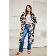 Kimono Long Serendipity Elie Beaumont - Bleu Fleur De Minuit