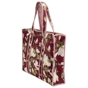 Sac cabas en velours Elie Beaumont Serendipity - Bourgogne Magnolia