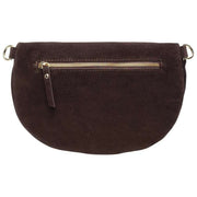 Grand sac à bandoulière en daim Elie Beaumont - Marron chocolat