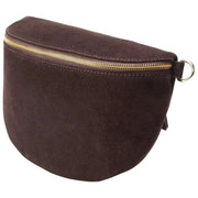Grand sac à bandoulière en daim Elie Beaumont - Marron chocolat