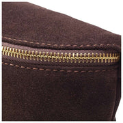 Grand sac à bandoulière en daim Elie Beaumont - Marron chocolat