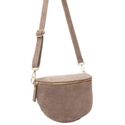 Grand sac à bandoulière en daim Elie Beaumont - Beige vison
