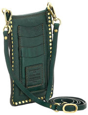 Campomaggi Portacellulaire Stud Support Pour Téléphone Sac - Vert Bouteille/Rouge