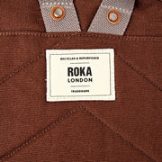 Petit sac à dos en toile de coton Roka Hampton - Lindt Brown
