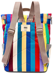 Sac à dos Roka Canfield B Medium en toile recyclée - Larges rayures multicolores
