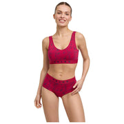 Falke Daily Comfort Print 2-Pack Bustier Bralette - Noir/Rouge