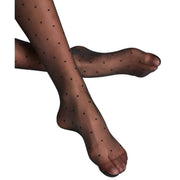 Falke Dot 15 Denier Stay Ups - Black