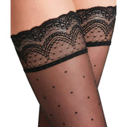 Falke Dot 15 Denier Stay Ups - Black