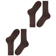 Falke Happy 2 Pack Socks - Dark Brown
