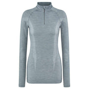 Falke Long Sleeve Zip Wool Tech Shirt - Grey Heather