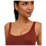 Falke Timeless Cotton Tank Brief Body - Mink Marron