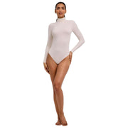 Falke Timeless Cotton Turtle-neck Brief Body - Blanc Perle