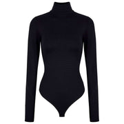 Falke Timeless Body à col roulé en coton - Noir