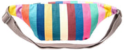 Petit sac banane en toile de coton Roka Mill Hill - Larges rayures multicolores
